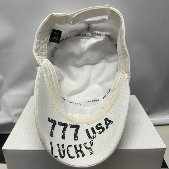 Port Aransas TX White Cadet Hat ARAM 777 Lucky Hook & Loop Adjustable USA Beach - Picture 6 of 8